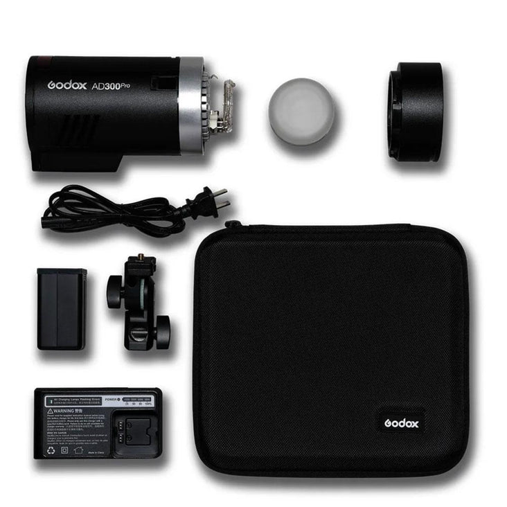 Godox 2x AD300Pro 600W Portable Flash Strobe Dual Light Kit (Flash, Stand, Softbox and Trigger) - Bundle