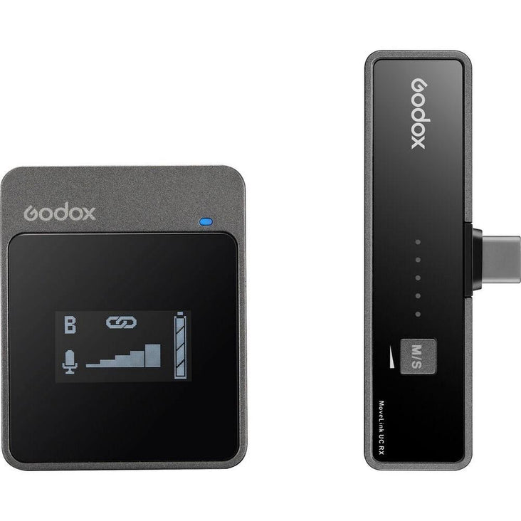 Godox MoveLink UC1 Compact Digital Wireless Microphone System for Smartphones & Tablets with USB Type-C (2.4 GHz)