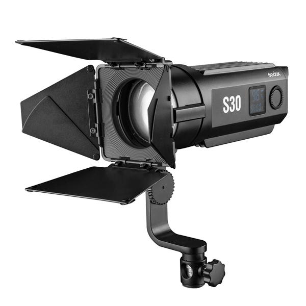 Godox S30 5600K Focusing LED Light with SA-08 Barn Door