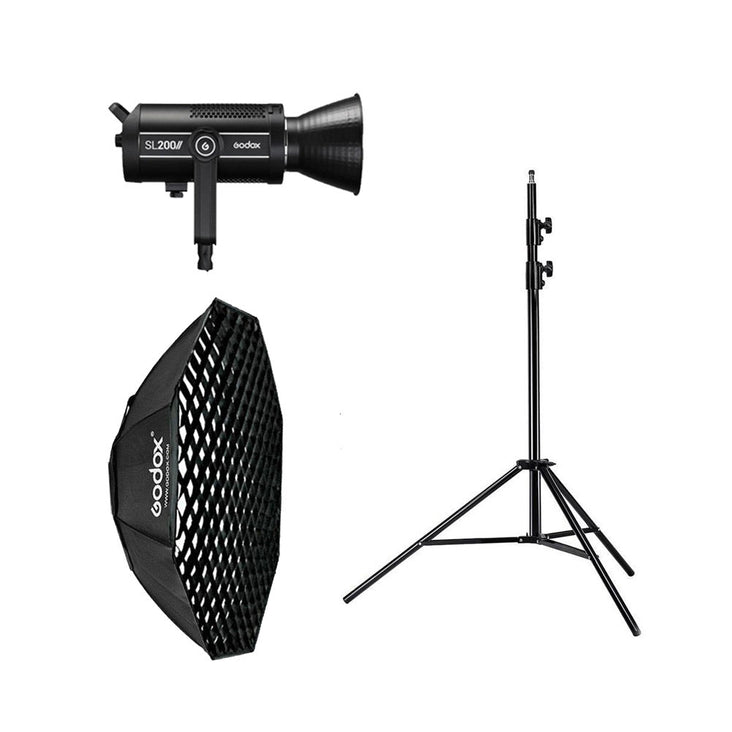 Godox SL200W II Single Continuous Lighting Kit (With Stand & Softbox)