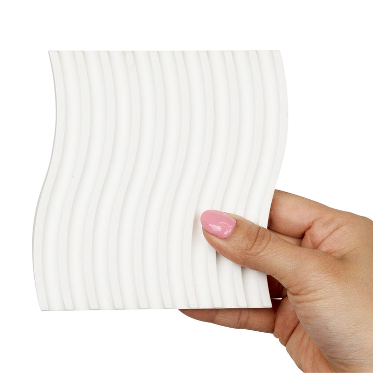 Grooved Arch Wave Photography Styling Handmade Plaster Props - 4 Pack (White Essence)