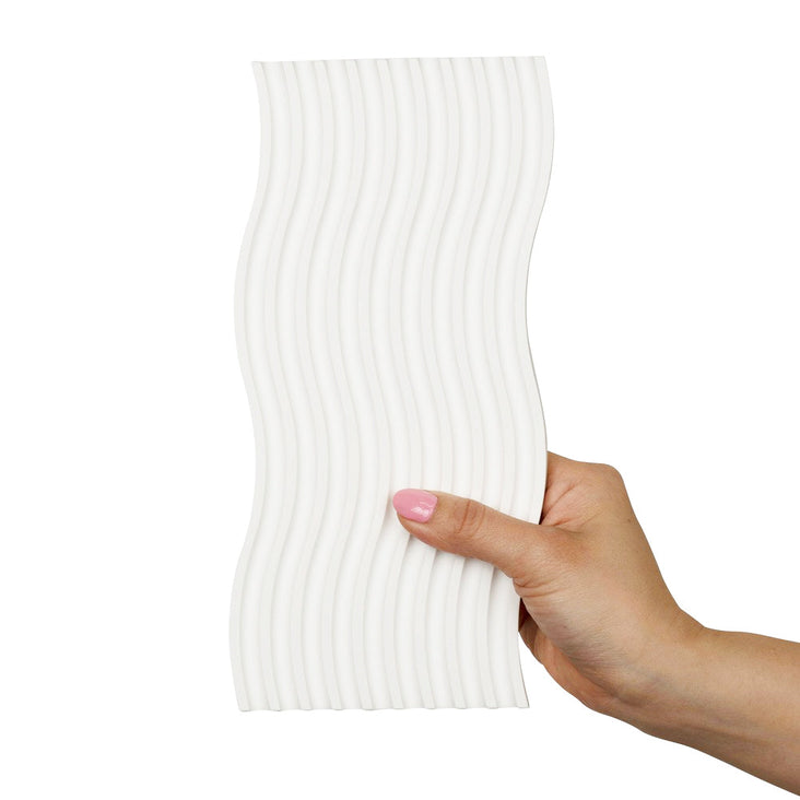 Grooved Arch Wave Photography Styling Handmade Plaster Props - 4 Pack (White Essence)