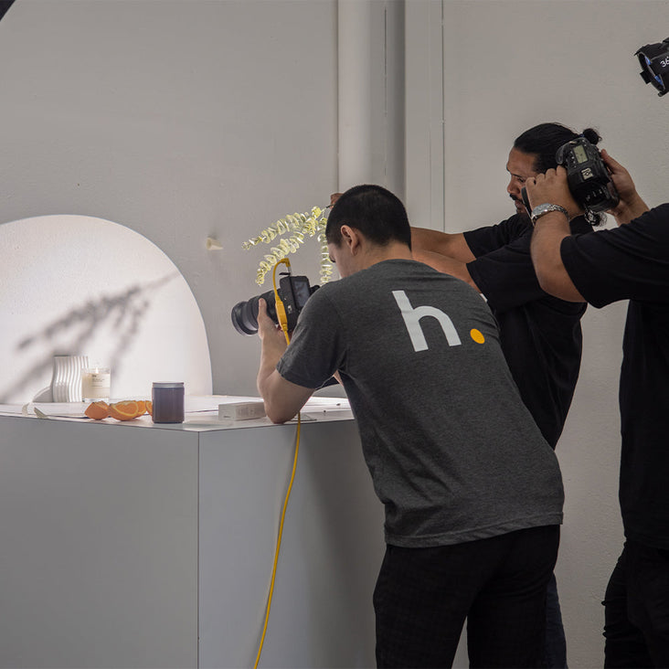 Grooved Arch Wave Photography Styling Handmade Plaster Props - 4 Pack (White Essence)