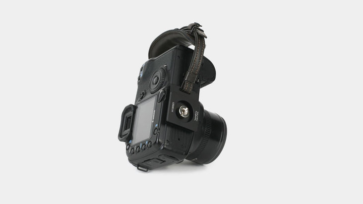 Herringbone Heritage DSLR Leather Camera Wrist Strap - Black