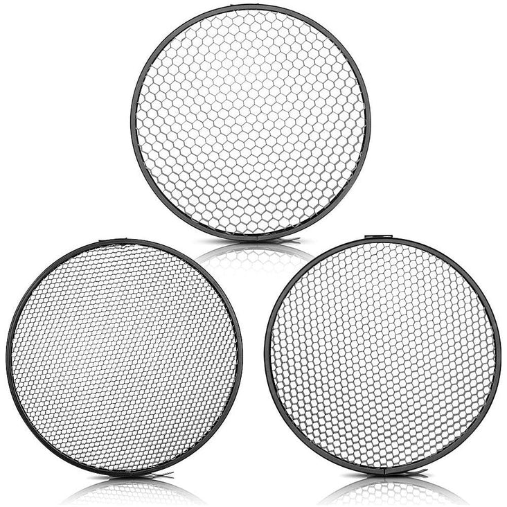 Honeycomb Grid Set (10°, 30°, 50°) with 7" Reflector