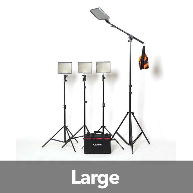 Aputure 4x HR672W LED Video Continuous Portable Lighting Kit and Boom (From 7680 lumens at 1m) exclude