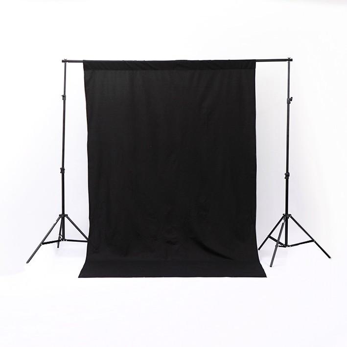 Backdrop Stand and Triple Muslin (Black, White & Green) Cotton Backdrop Kit - Bundle