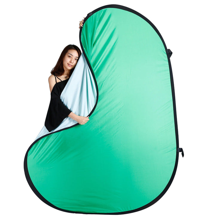 Hypop Chroma Key Green/White Double Sided Collapsible Pop Up Backdrop (1.5 x 2.0M)
