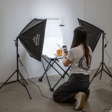 Small Professional Product Photography Table Double Softbox Kit (60 x 130CM Table) - Bundle