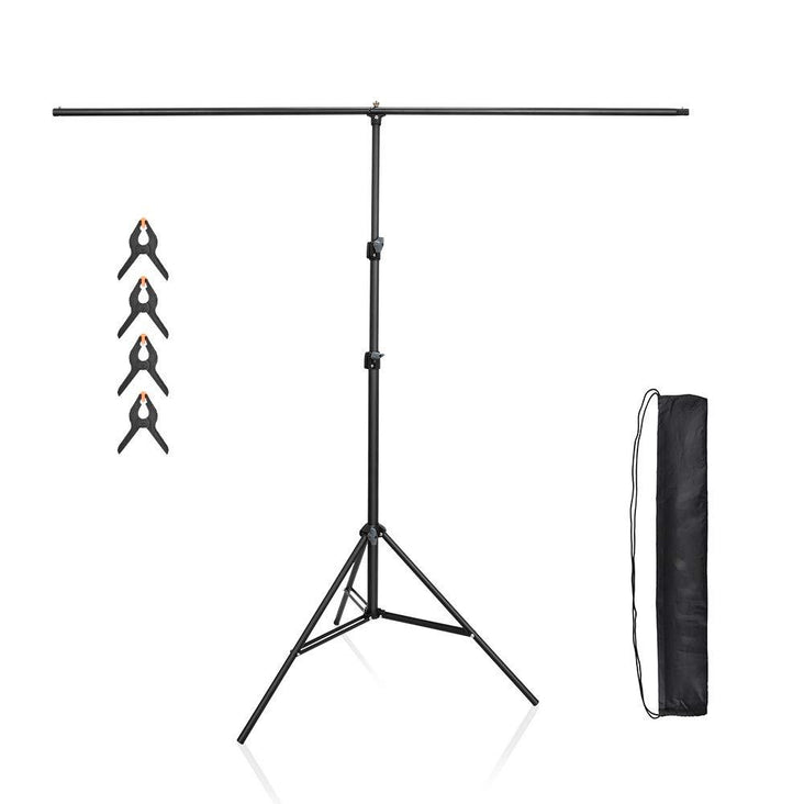 T Backdrop Stand (2M x 2M) with Pegs for Flat Lay and Small Backdrops - 3kg Load