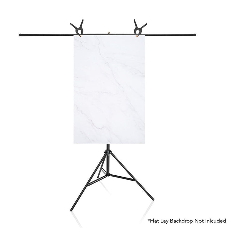 T Backdrop Stand (2M x 2M) with Pegs for Flat Lay and Small Backdrops - 3kg Load