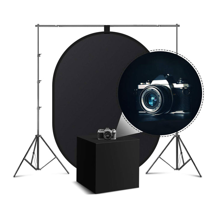 White / Black Double Sided Collapsible Vinyl Pop Up Backdrop (1.5 x 2.1M)