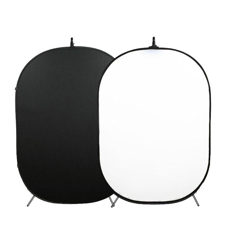 White / Black Double Sided Pop Up Backdrop with Stand and Peg Kit (1.5 x 2.1M) - Bundle