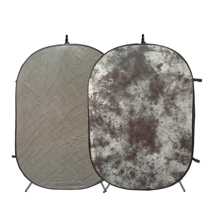 Mottle Grey / Stone Grey Double Sided Pop Up Backdrop (1.5 x 2.1M) with Stand