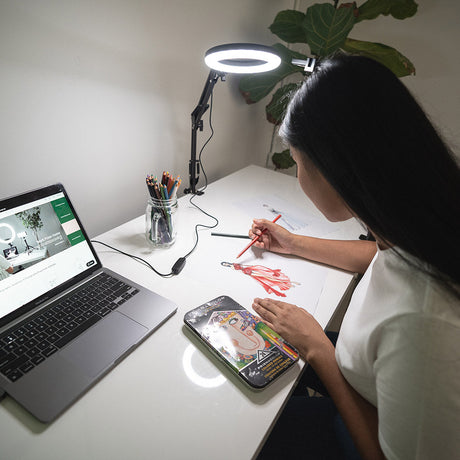 LED 6" Ring Light with Smartphone Holder Tabletop Lighting Kit - 'Inner Artist Plus II'