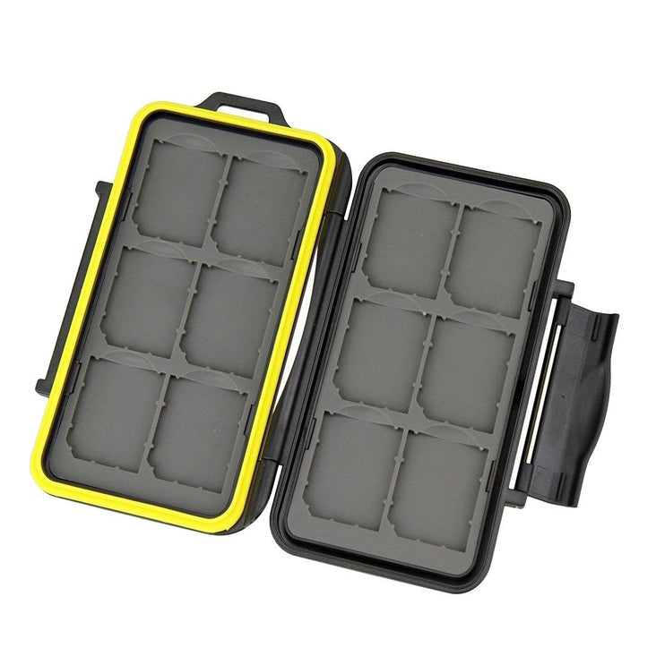 JJC MC-SD12 Water Resistant Heavy Duty Shock Proof Memory Card Storage Case for 12 SD Cards