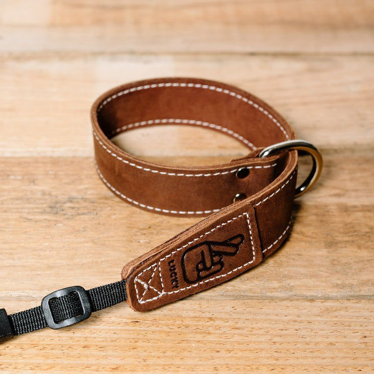 Lucky Straps Leather Camera Wrist Strap - Brown