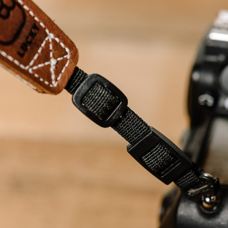 Lucky Straps Leather Camera Wrist Strap - Brown