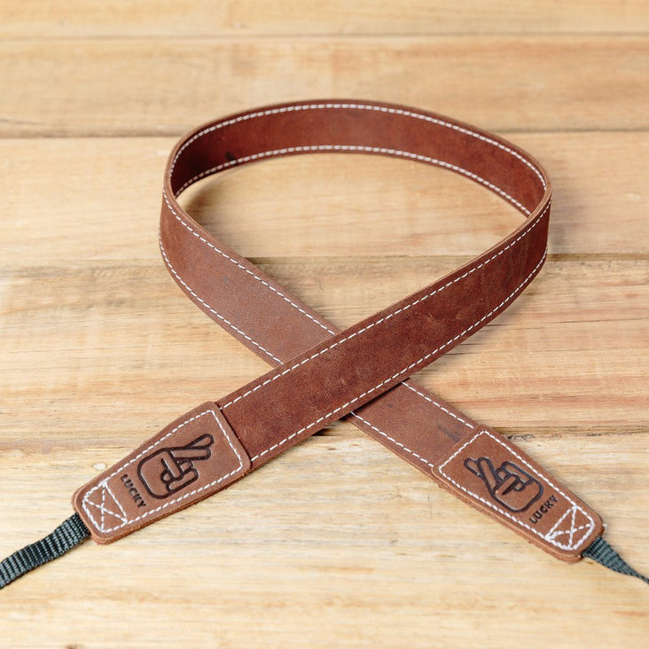 Lucky Straps Slim 30 LONG Leather Camera Strap - Classic Brown
