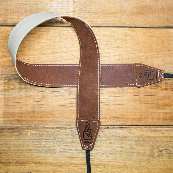 Lucky Straps Standard 53 Classic Leather Camera Strap - Brown/Bone