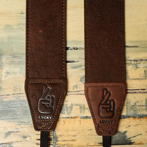 Lucky Straps Standard 53 Classic Leather Camera Strap - Dark Brown Relic