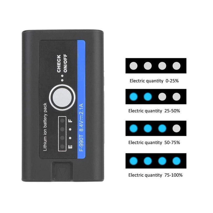 Multifunctional NP-F990T Battery Pack Power Bank Replacement for Sony NP-F970