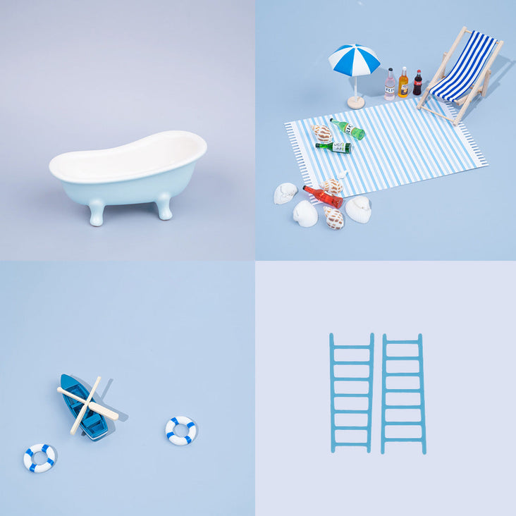 Miniature Styling Props For Photography - Oasis Blue 4 Pack