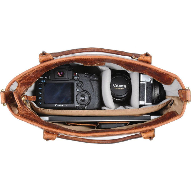 ONA Leather Capri Camera Tote Bag - Antique Cognac (ONA5-009LBR)