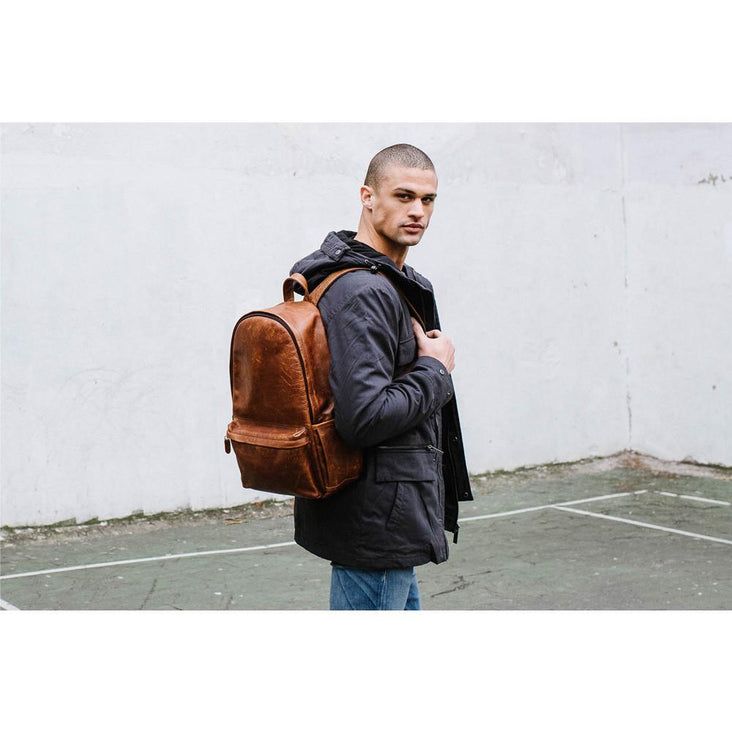ONA The Clifton Camera and Everyday Leather Backpack (Antique Cognac)