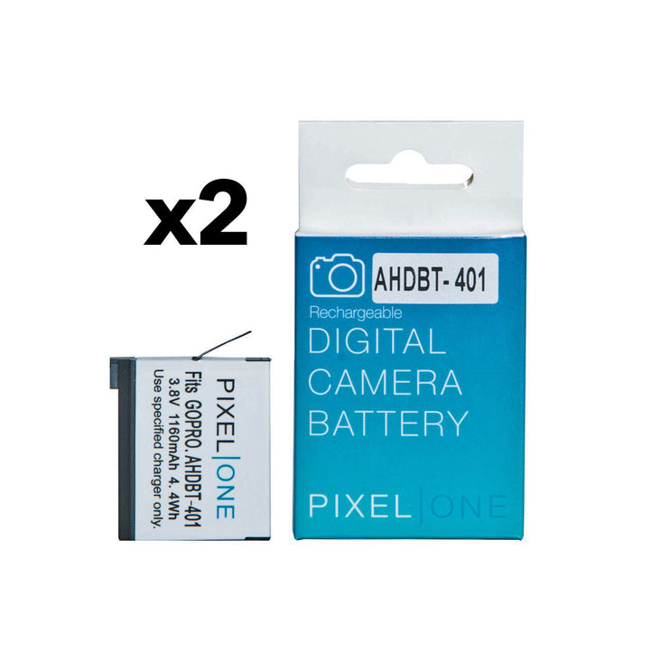 Pixel One Dual Battery Charger Set for GoPro HD Hero4 AHDBT-401