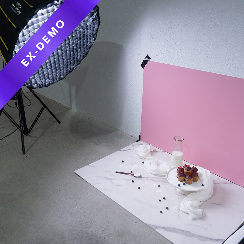 ProBoards Flat Lay Photography Rigid Pink /Off White + Marble Backdrop ...