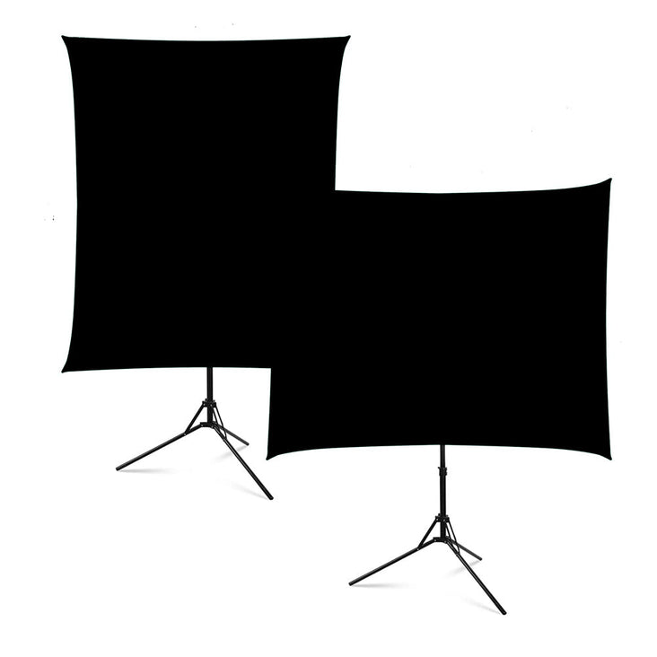 Quick Setup Portable X Backdrop Background With Stand (1.5m x 2.1m) - Black