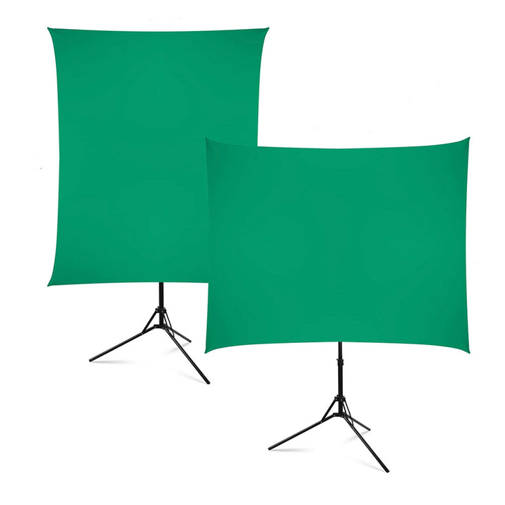 Quick Setup Portable X Backdrop Background With Stand (1.5m x 2.1m) - Chroma Key Green