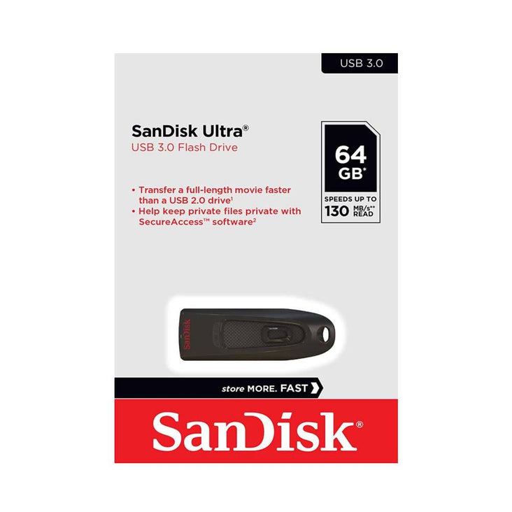 SanDisk Black Ultra USB 3.0 Drive - 64 GB