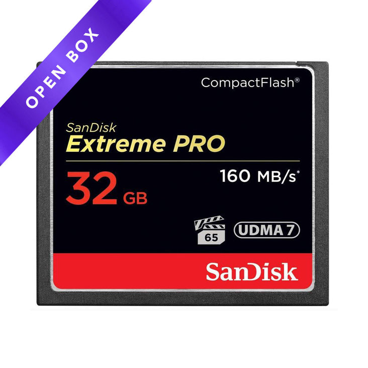 SanDisk Extreme Pro CF 32GB Compact Flash Memory Card 4K 160MBs (OPEN BOX)