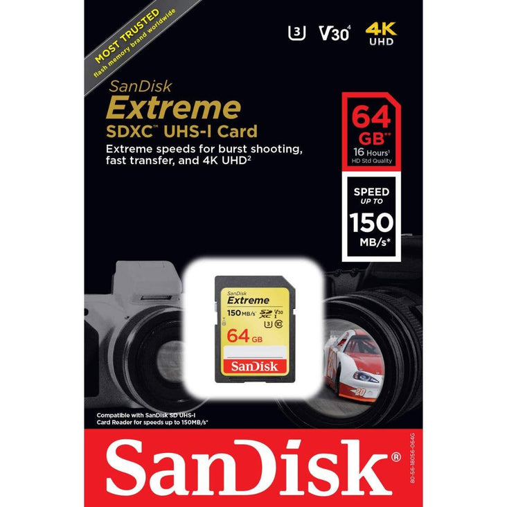 Sandisk Extreme SDXC 64GB Card 150MB/s