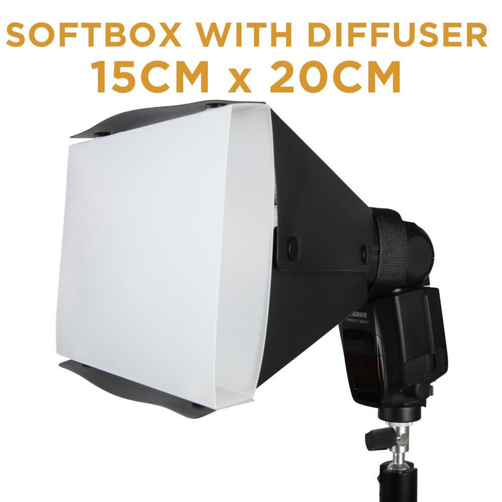 Hypop 15x20 Rectangular Softbox with Diffuser for Speedlite Flash