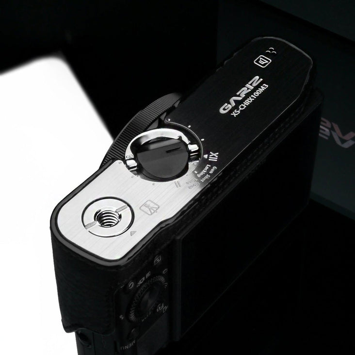 Gariz Sony RX100 MK3 / MK4 / MK5 Black Leather Camera Half Case XS-CHRX100M3BK (Grip Version)