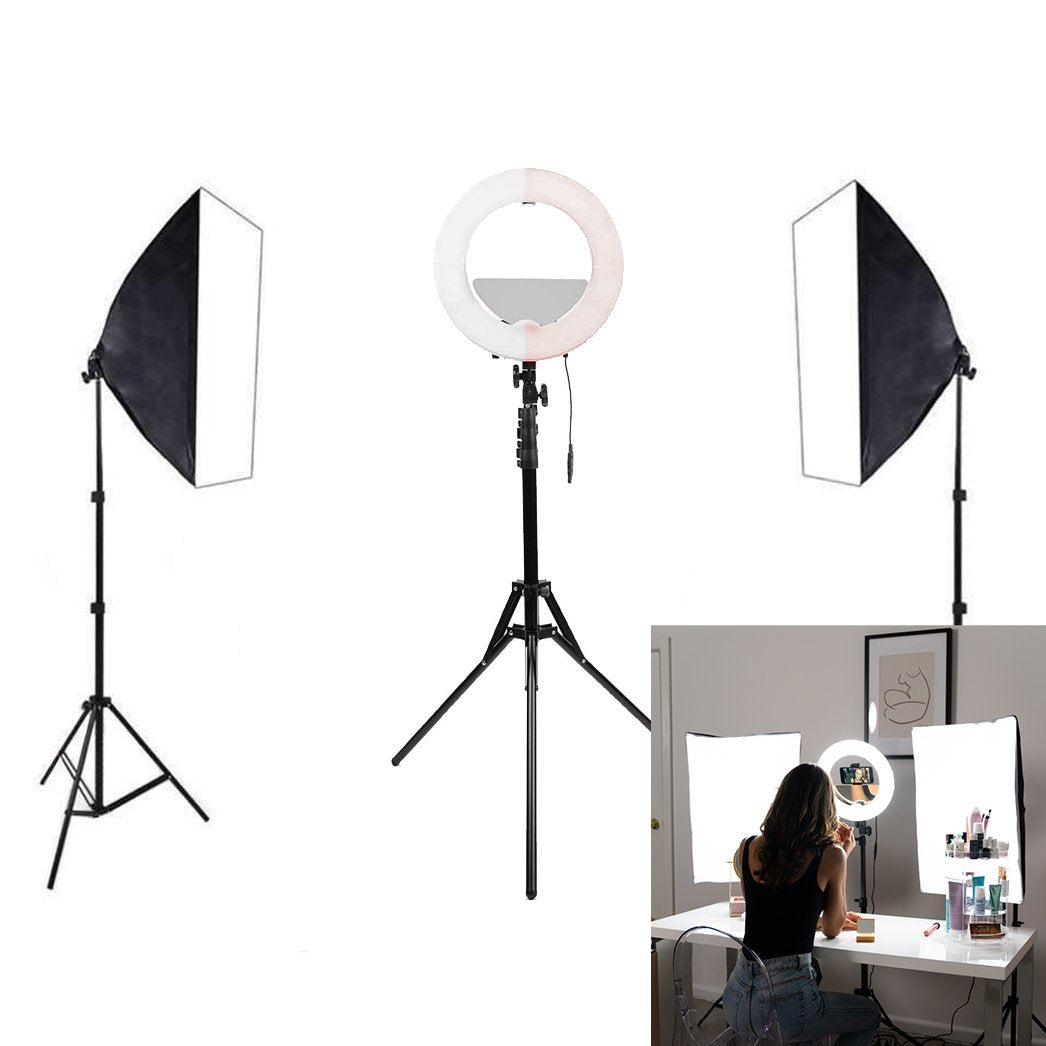 Spectrum Aurora Mini Pearl Diva Ring Light Softbox Photo Video Lighting ...