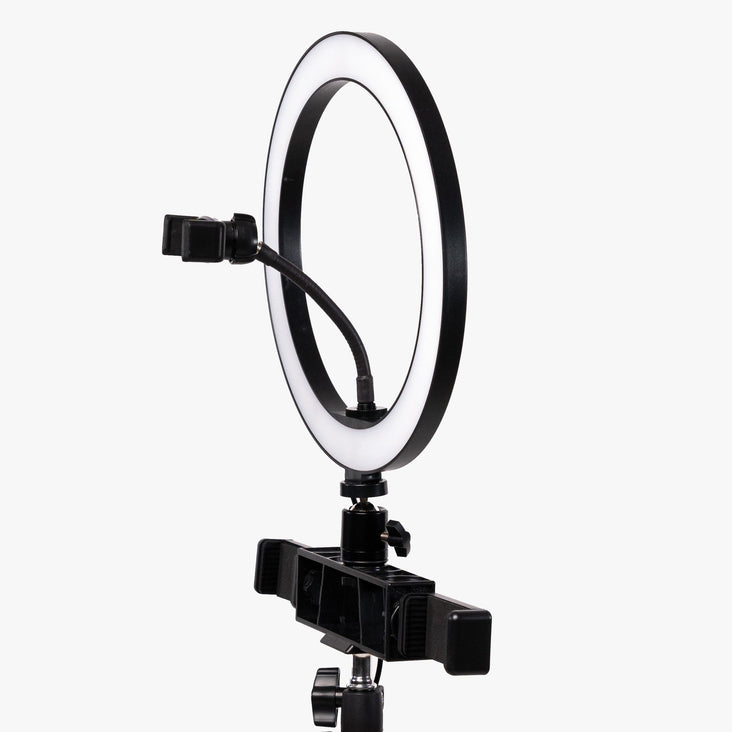 10" LED Livestream Ring Light w/ Triple Phone Mount - Onyx