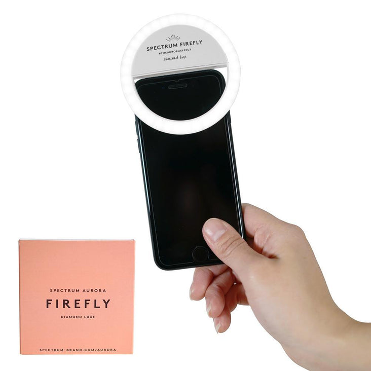 White Aurora Selfie Phone 2x Ring Light Diamond-Luxe Firefly - Bestie Bundle