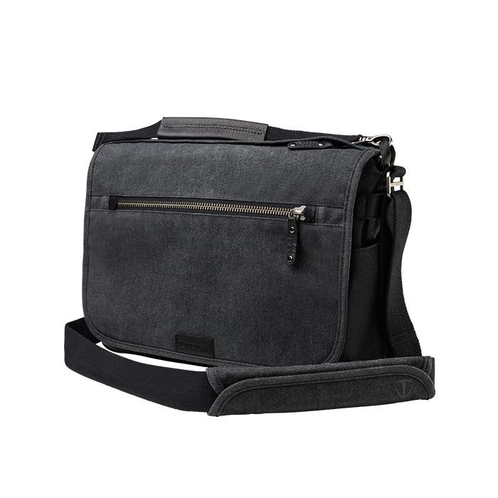 Tenba Cooper 13 Slim Camera Bag - Grey Canvas / Black Leather