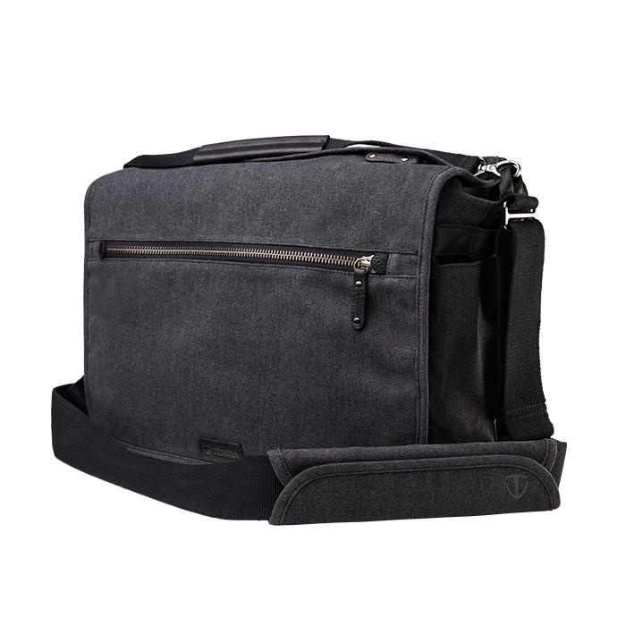 Tenba Cooper 15 Camera Bag - Grey Canvas / Black Leather
