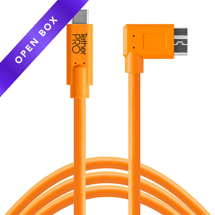 TetherPro USB-C to USB 3.0 Micro-B Right Angle 4.6m Hi-Vis Orange (OPEN BOX)