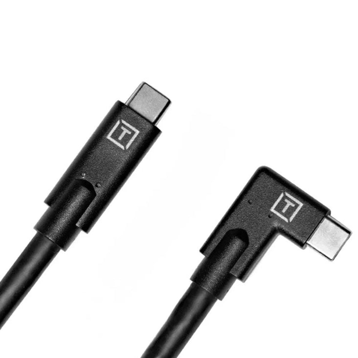 Tetherpro USB-C To USB-C Right Angle 4.6m - Black