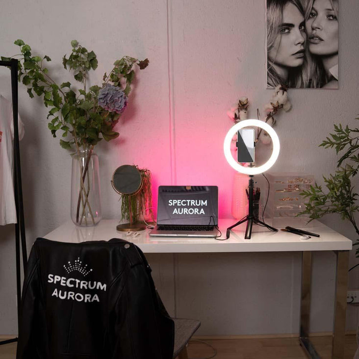 10" / 25cm LED Ring Light Portable Zoom Meeting Desk RGB - Unicorn