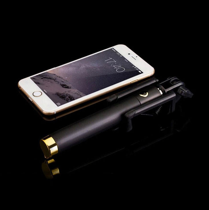 Universal Extendable Selfie Stick Monopod Tripod for Android iOS iPhone 6/6S 7 Plus (Gold)