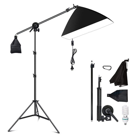 Volkwell 135W Single Rectangle Softbox Boom Arm Continuous Lighting Set of