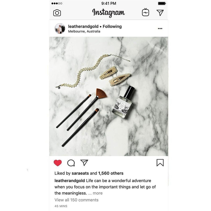 Flat Lay Instagram Backdrop - 'Balmain' White Marble (56cm x 87cm)