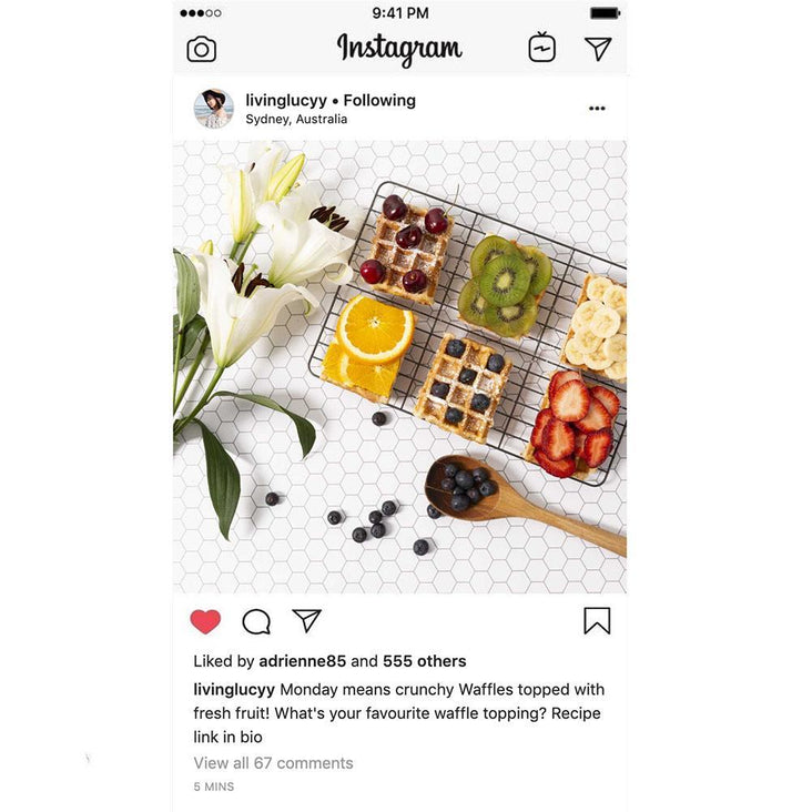 Flat Lay Instagram Backdrop - 'Bondi' White Honeycomb Tiles (56cm x 87cm)